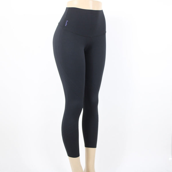 Fanka Sz XS x 23 Black Purple Logo High Waisted Stretchy Sculpting Leggings