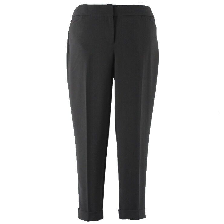 White House Black Market Sz 6 X 24 Black Crop Leg Polyester Blend Pant