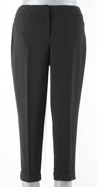 White House Black Market Sz 6 X 24 Black Crop Leg Polyester Blend Pant
