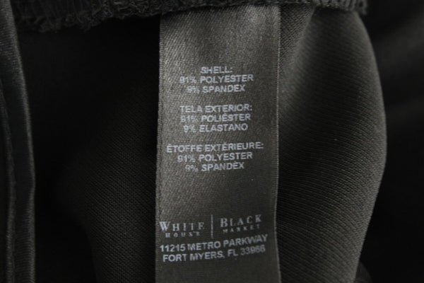 White House Black Market Sz 6 X 24 Black Crop Leg Polyester Blend Pant