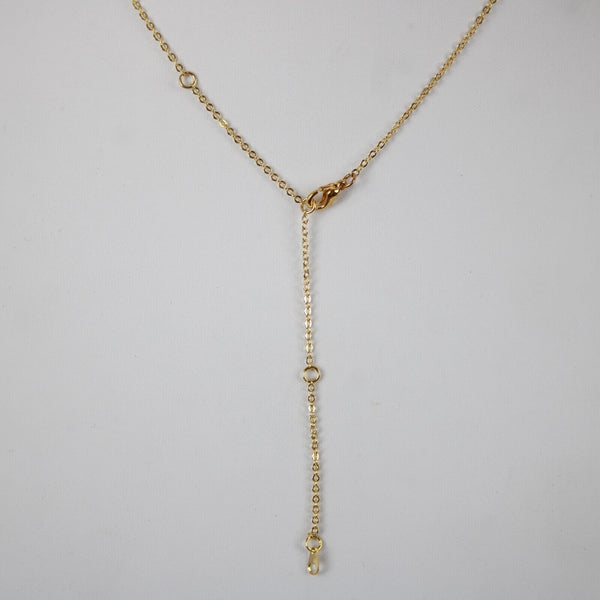 ABIGAIL NEW Name Goldtone Rhinestone Accent 14.5" w 4.5" Multi Ring Ext Necklace