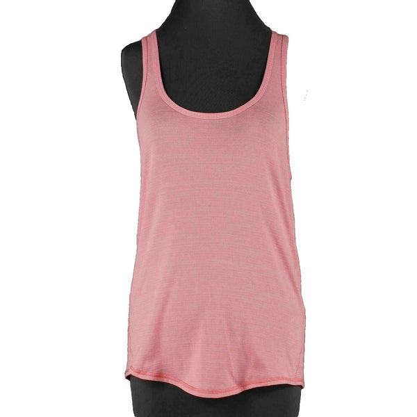 Lululemon Sz S Peach Gray Stripe Racerback Keyhole Tails Knit AW Tank Top