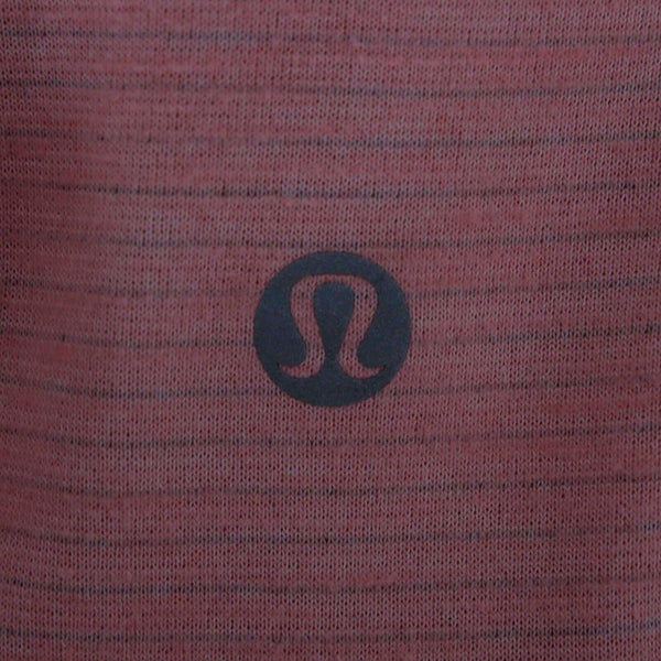 Lululemon Sz S Peach Gray Stripe Racerback Keyhole Tails Knit AW Tank Top