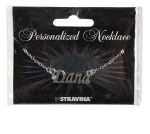 DANA NEW Name Silvertone Rhinestone 14.5" w 4.5" Multi Ring Ext Necklace