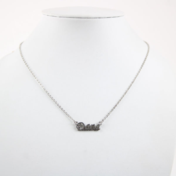 DANA NEW Name Silvertone Rhinestone 14.5" w 4.5" Multi Ring Ext Necklace