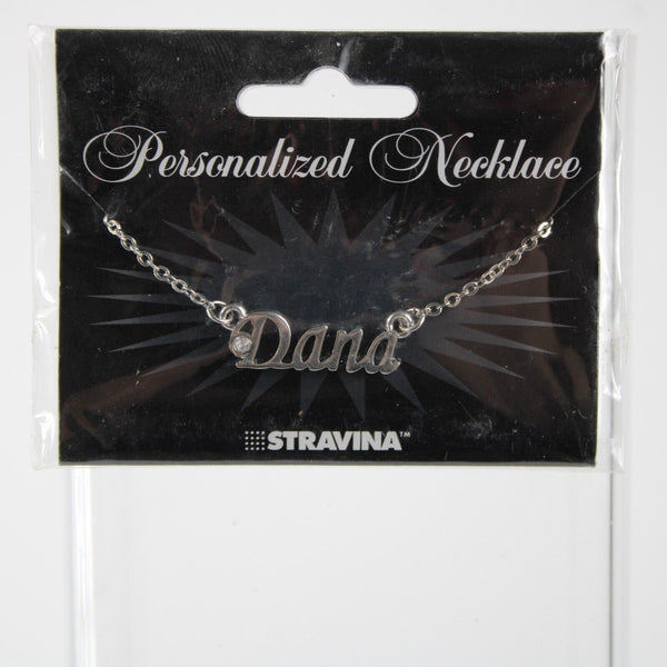 DANA NEW Name Silvertone Rhinestone 14.5" w 4.5" Multi Ring Ext Necklace