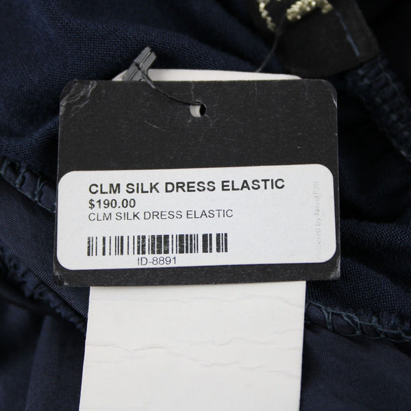 Annati NT NEW $190 Sz NS 6? Navy Blue Elastic Lined Flowy 100% Seta Silk Dress