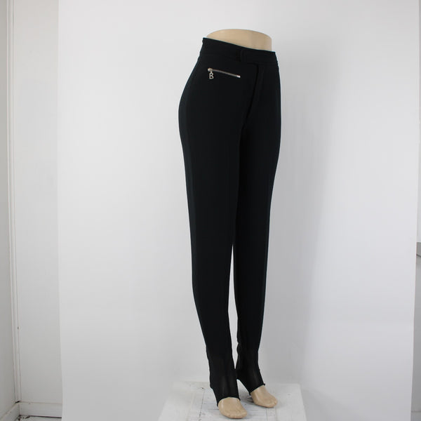 Bogner Sz 8 Long x 28 Black Pocket Nylon Lycra Wool Elastane Ski  Pant