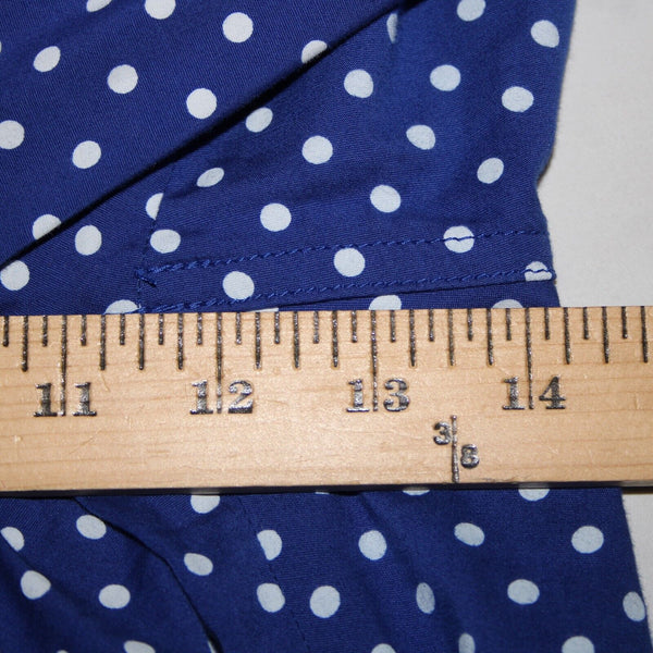 Lauren Jeans Sz 18W x 21.5 Royal Blue White Polka Dot Pocketed Cotton Capri Pant