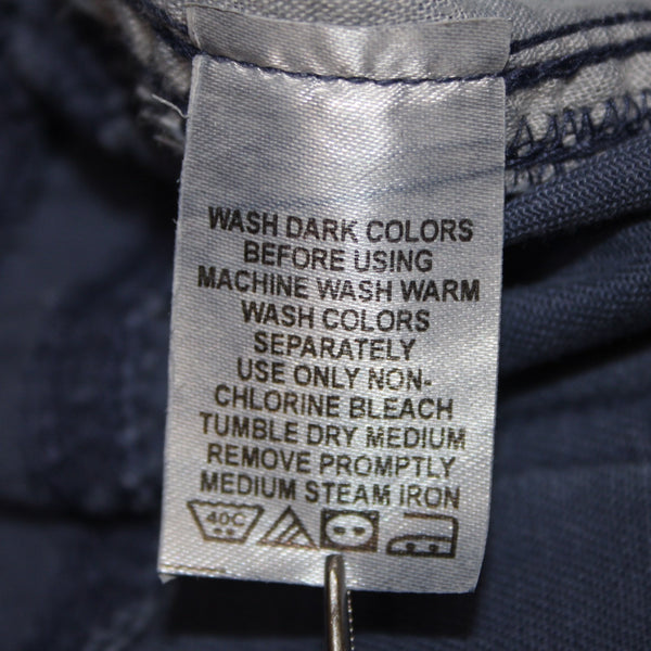 Woman Within NEW Sz 12W Blue Cargo Patch Pockets Elastic Waist 100% Cotton Pants