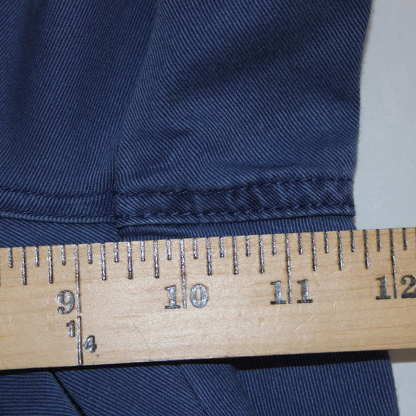 Woman Within NEW Sz 12W Blue Cargo Patch Pockets Elastic Waist 100% Cotton Pants