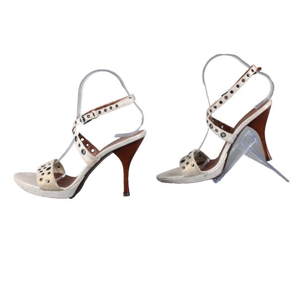 Donald J Pliner Couture NEW Sz 9 M Silver Gold Metallic Strappy Ankle 4" Heels