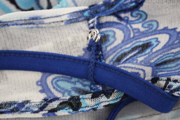 INC NEW $60 Blue Multi Sheer Rhinestones Lined 100% Nylon 100% Polyester Top