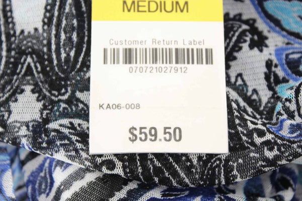 INC NEW $60 Blue Multi Sheer Rhinestones Lined 100% Nylon 100% Polyester Top