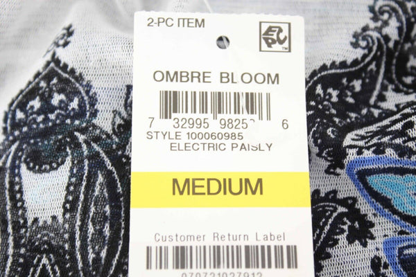 INC NEW $60 Blue Multi Sheer Rhinestones Lined 100% Nylon 100% Polyester Top