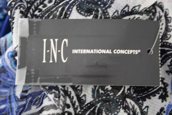 INC NEW $60 Blue Multi Sheer Rhinestones Lined 100% Nylon 100% Polyester Top