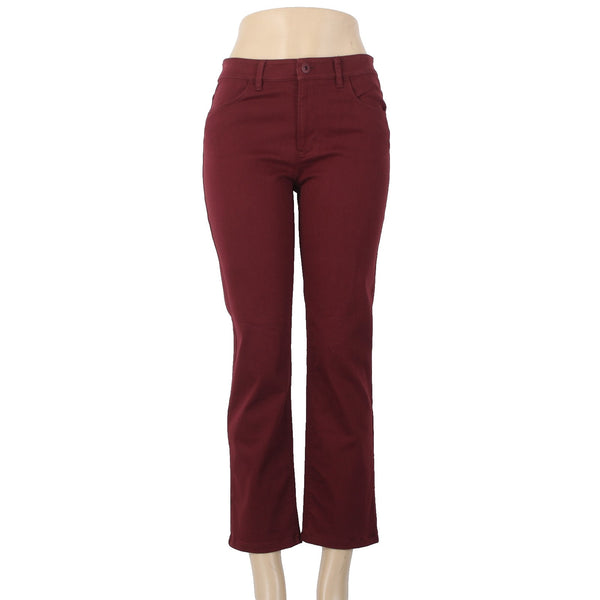 Christian Siriano J Jill Pant NEW $89 Merlot Sz 2 x 26 Burgundy Red Cotton Pant