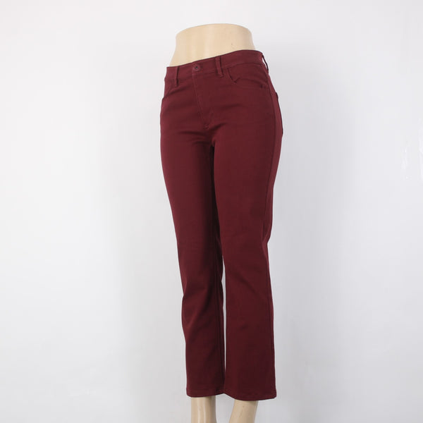 Christian Siriano J Jill Pant NEW $89 Merlot Sz 2 x 26 Burgundy Red Cotton Pant