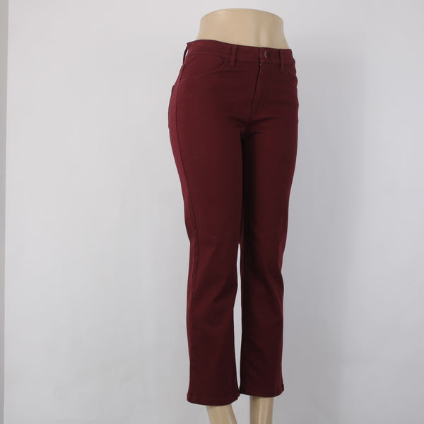 Christian Siriano J Jill Pant NEW $89 Merlot Sz 2 x 26 Burgundy Red Cotton Pant