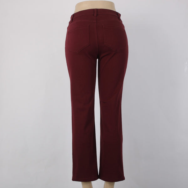 Christian Siriano J Jill Pant NEW $89 Merlot Sz 2 x 26 Burgundy Red Cotton Pant
