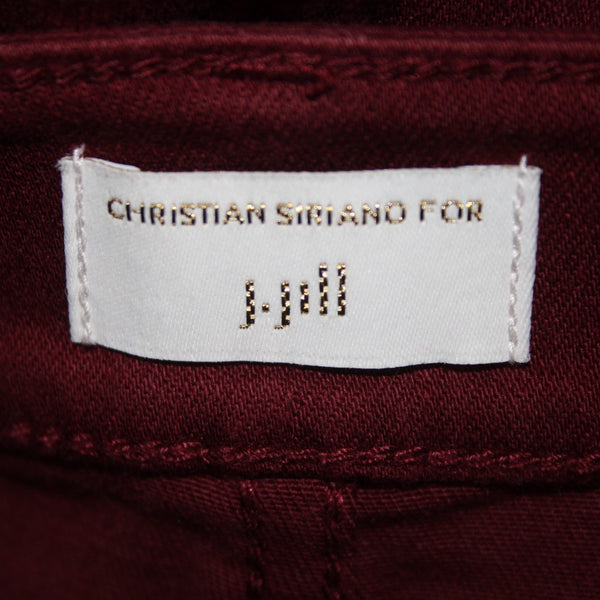 Christian Siriano J Jill Pant NEW $89 Merlot Sz 2 x 26 Burgundy Red Cotton Pant