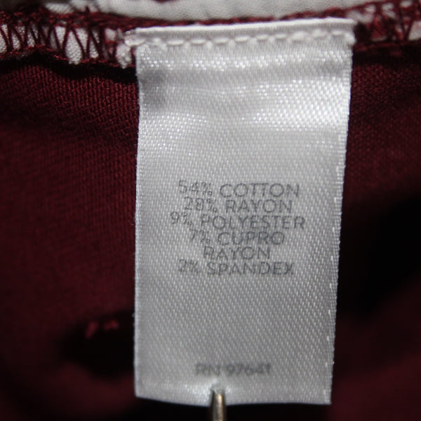 Christian Siriano J Jill Pant NEW $89 Merlot Sz 2 x 26 Burgundy Red Cotton Pant