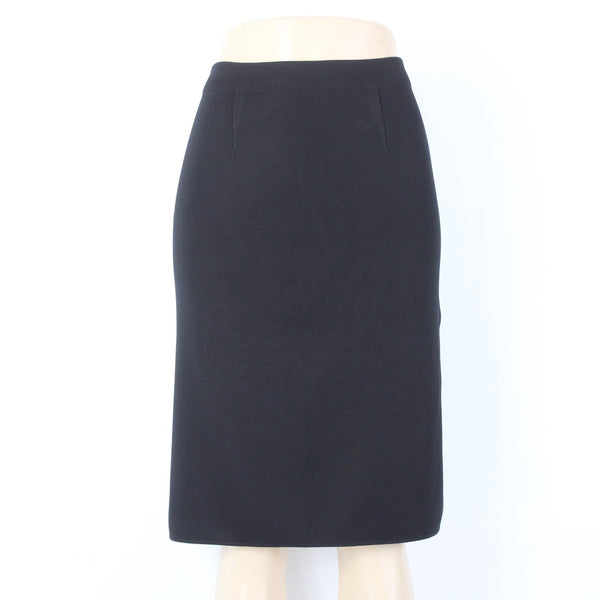 Misook Skirt Sz M Black Elastic Waist Knee Length No Fabric Skirt