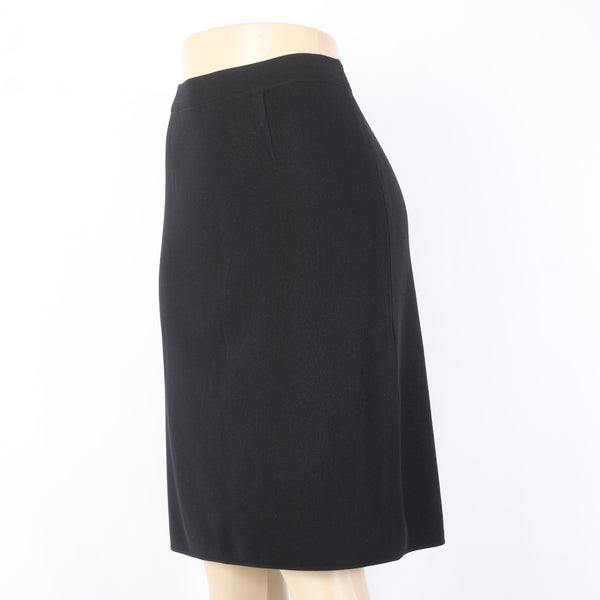 Misook Skirt Sz M Black Elastic Waist Knee Length No Fabric Skirt
