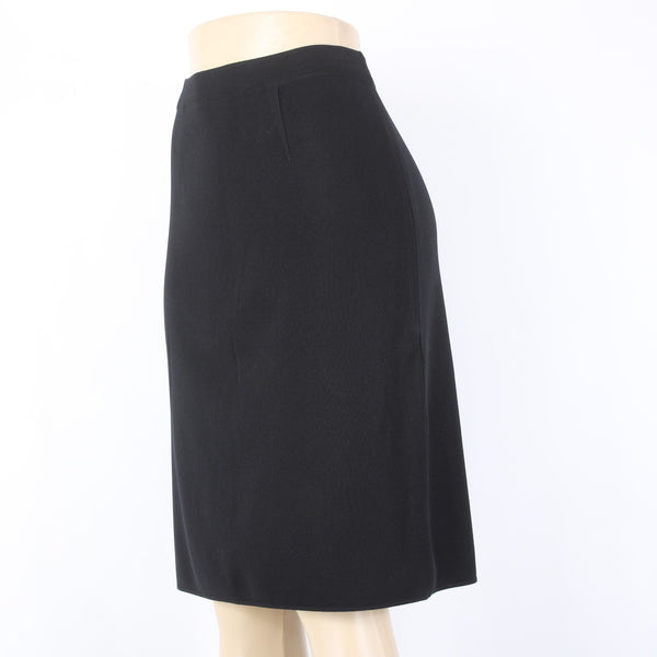 Misook Skirt Sz M Black Elastic Waist Knee Length No Fabric Skirt