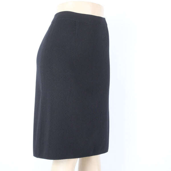Misook Skirt Sz M Black Elastic Waist Knee Length No Fabric Skirt