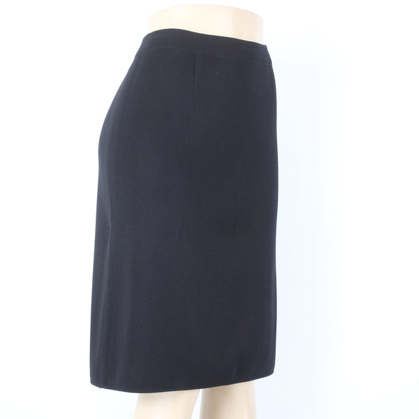 Misook Skirt Sz M Black Elastic Waist Knee Length No Fabric Skirt