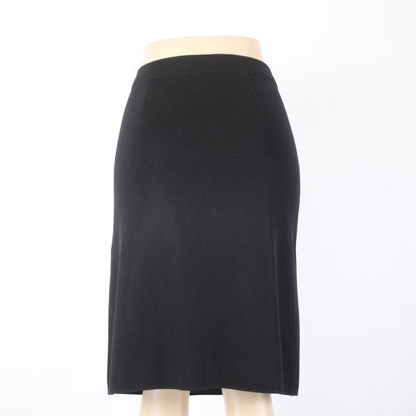 Misook Skirt Sz M Black Elastic Waist Knee Length No Fabric Skirt