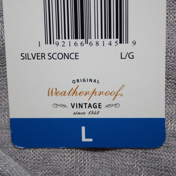 Weather Proof NEW Sz L Silver Sconce Hooded Pocket 100% Polyester Sweater