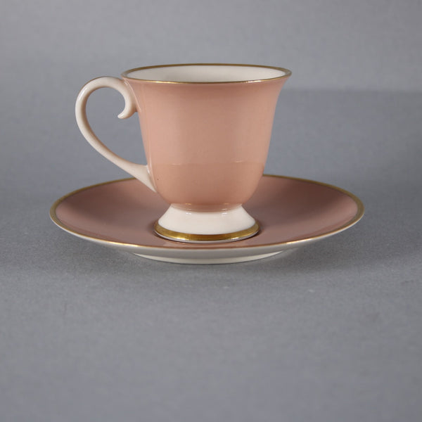 Flint Ridge Porcelain Teacup With Saucer Peach Gold Porcelain Teacup With Saucer