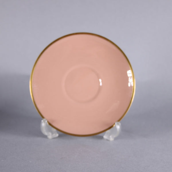 Flint Ridge Porcelain Teacup With Saucer Peach Gold Porcelain Teacup With Saucer