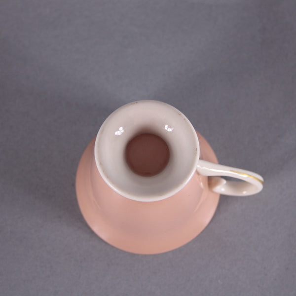Flint Ridge Porcelain Teacup With Saucer Peach Gold Porcelain Teacup With Saucer