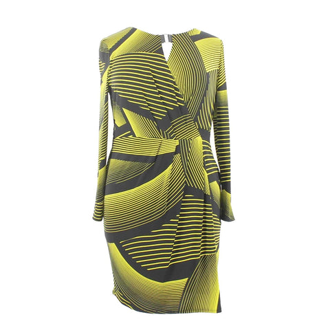 Star Julien Macdonald NEW $64 Sz 18 Black Neon Yellow Poly Blend Dress