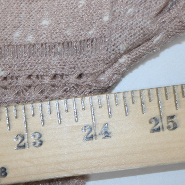 Entro Top Sz M Tan Cream Embroidered Knit Open Back Polyester Cotton Top