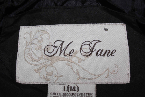 Me Jane Sz 14 Brown Poly Tan Faux Fur Trimmed Detachable Hooded Vest