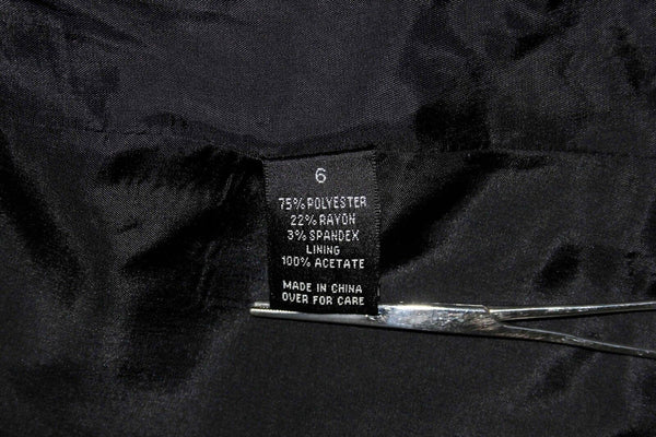 AGB Sz 6 Black White Poly Blend Pinstripe Lined Jacket