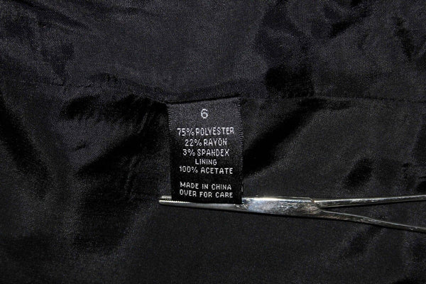 AGB Sz 6 Black White Poly Blend Pinstripe Lined Jacket
