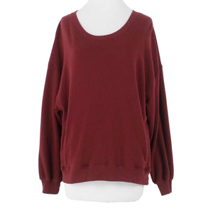 Hollister Sz M Burgundy Open Back Long Sleeve Cotton Polyester Sweater
