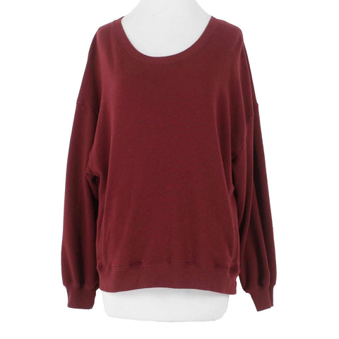 Hollister Sz M Burgundy Open Back Long Sleeve Cotton Polyester Sweater