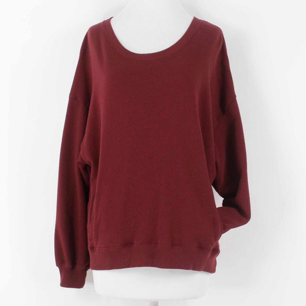 Hollister Sz M Burgundy Open Back Long Sleeve Cotton Polyester Sweater