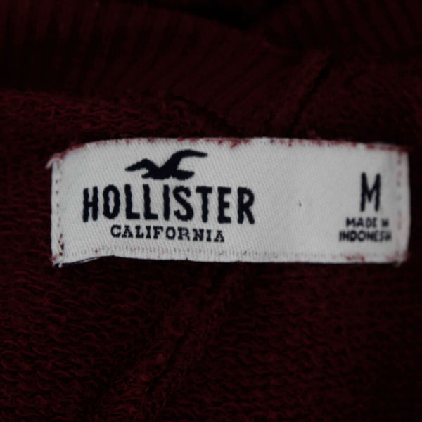 Hollister Sz M Burgundy Open Back Long Sleeve Cotton Polyester Sweater