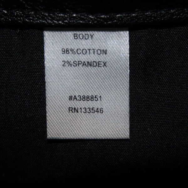 Style List By Micaela Sz 30p x 25 Black Faux Leather Sides Pockets Cotton Jeans