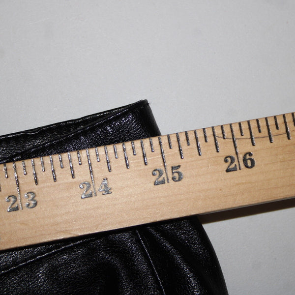 Style List By Micaela Sz 30p x 25 Black Faux Leather Sides Pockets Cotton Jeans