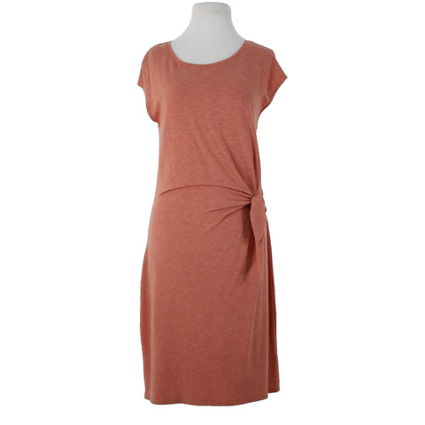 Garnet Hill Sz S Orange Pink Side Tie Detail Tencel Lyocel Spandex T Shirt Dress