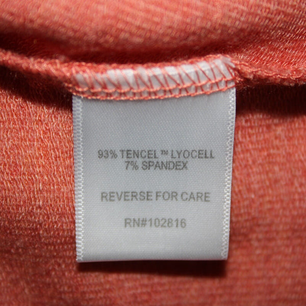 Garnet Hill Sz S Orange Pink Side Tie Detail Tencel Lyocel Spandex T Shirt Dress