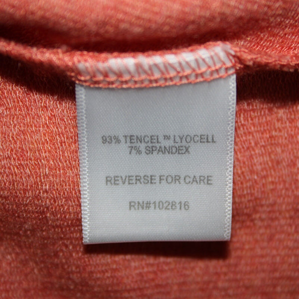 Garnet Hill Sz S Orange Pink Side Tie Detail Tencel Lyocel Spandex T Shirt Dress
